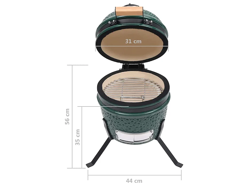 Kamado barbecue 56 cm keramiek groen