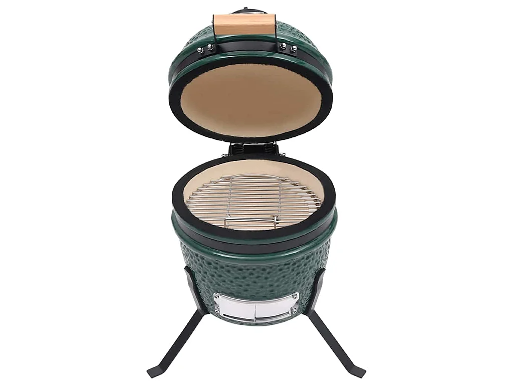 Barbecue à fumoir Kamado 2-en-1 Céramique 56 cm Vert