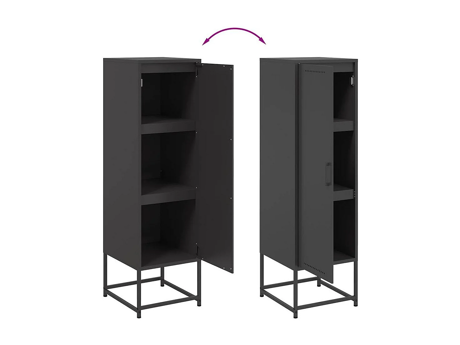 Highboard Schwarz 36x39x123 cm Stahl