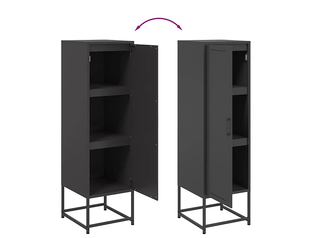 Hoge kast 36x39x123 cm staal zwart