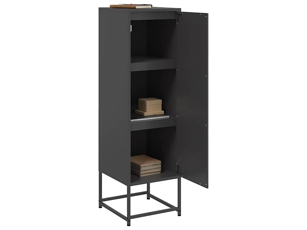 Buffet haut noir 36x39x123 cm acier