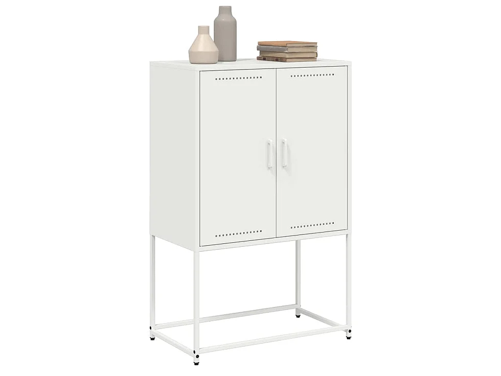 Hoge kast 68,5x38,5x107 cm staal wit