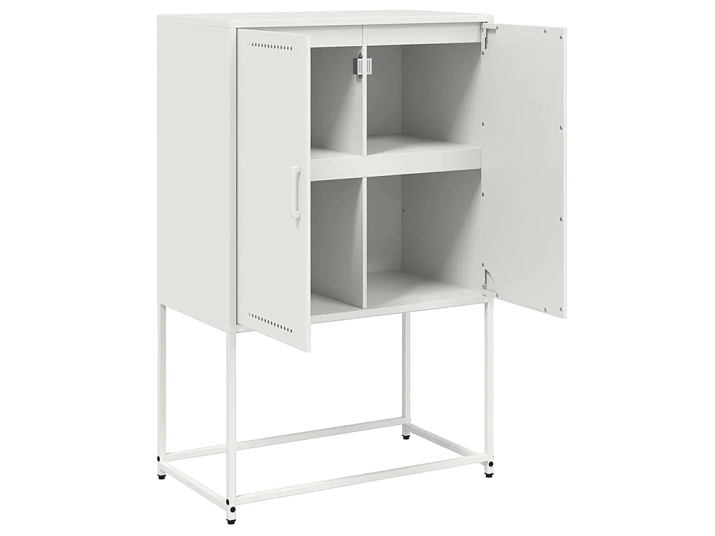 Hoge kast 68,5x38,5x107 cm staal wit