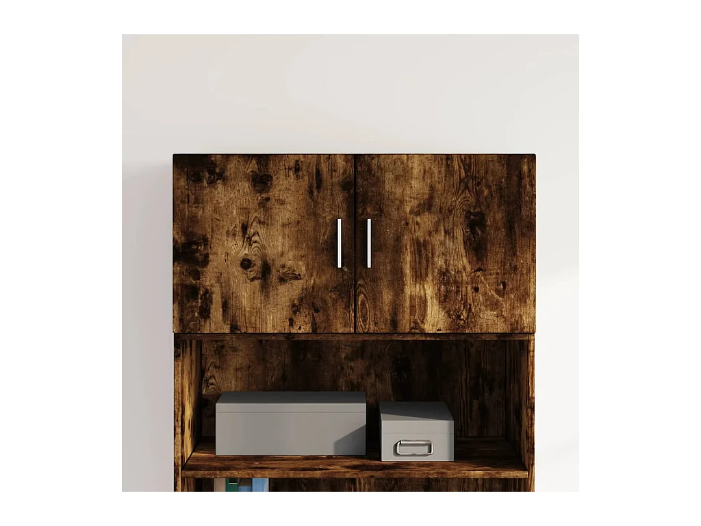 Armoire murale chêne fumé 80x42,5x40 cm bois d'ingénierie