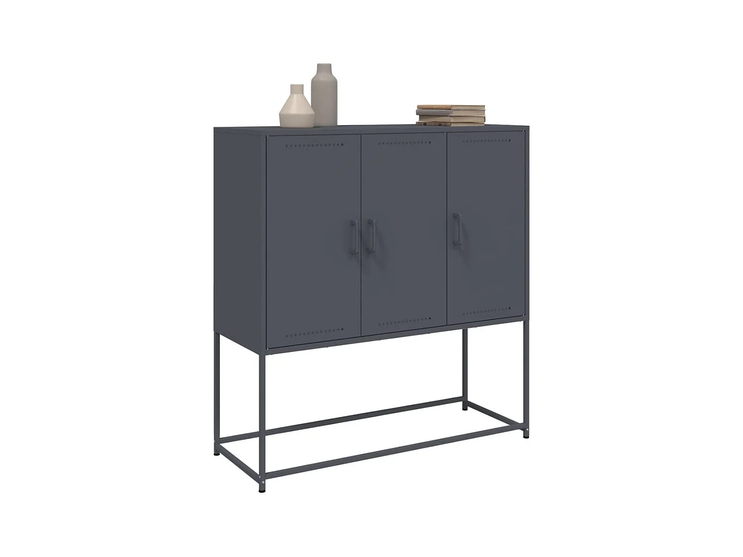 Buffet haut anthracite 100,5x39x107 cm acier