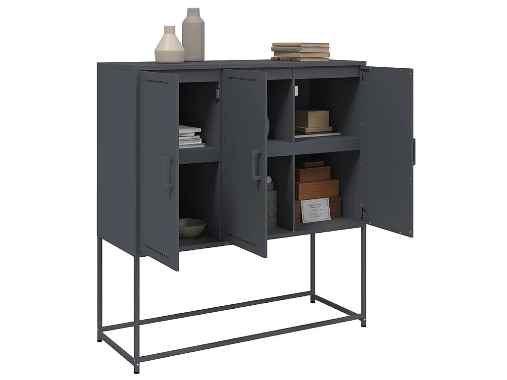 Buffet haut anthracite 100,5x39x107 cm acier
