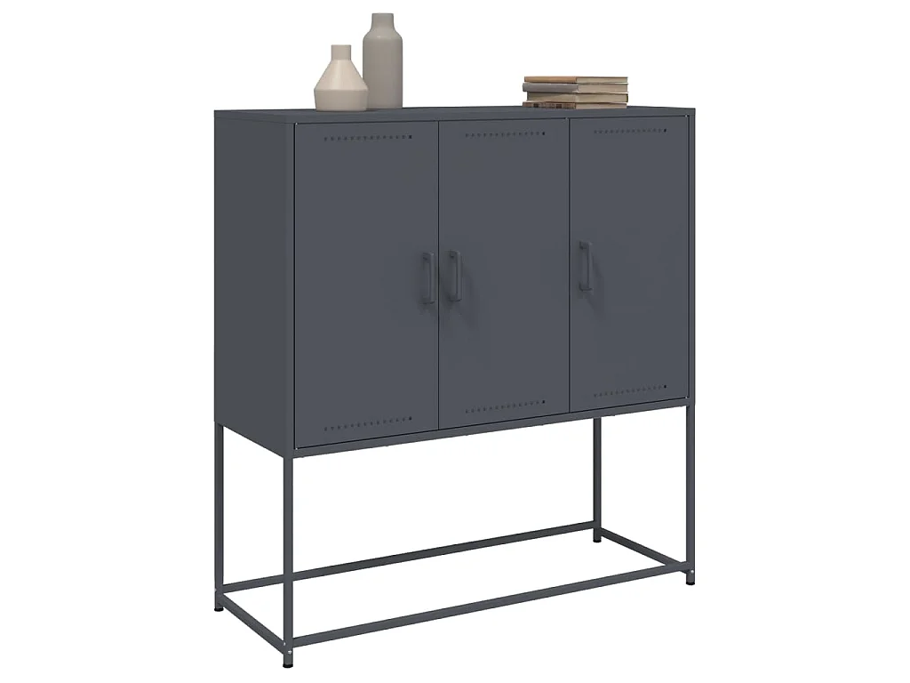Buffet haut anthracite 100,5x39x107 cm acier