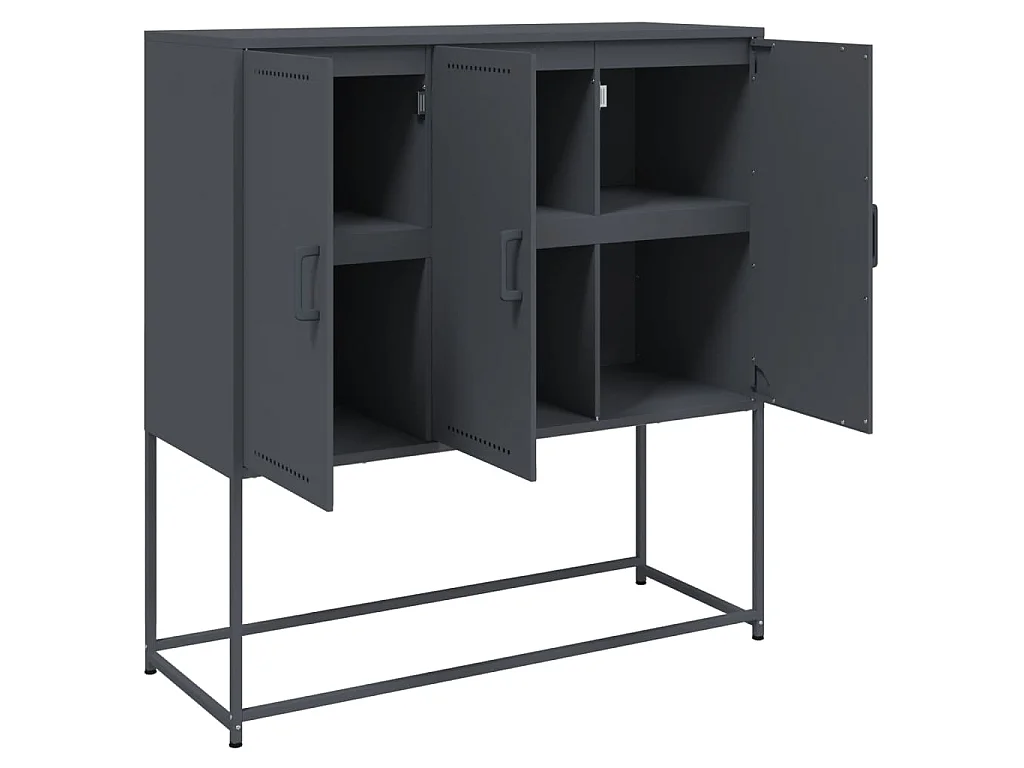 Buffet haut anthracite 100,5x39x107 cm acier