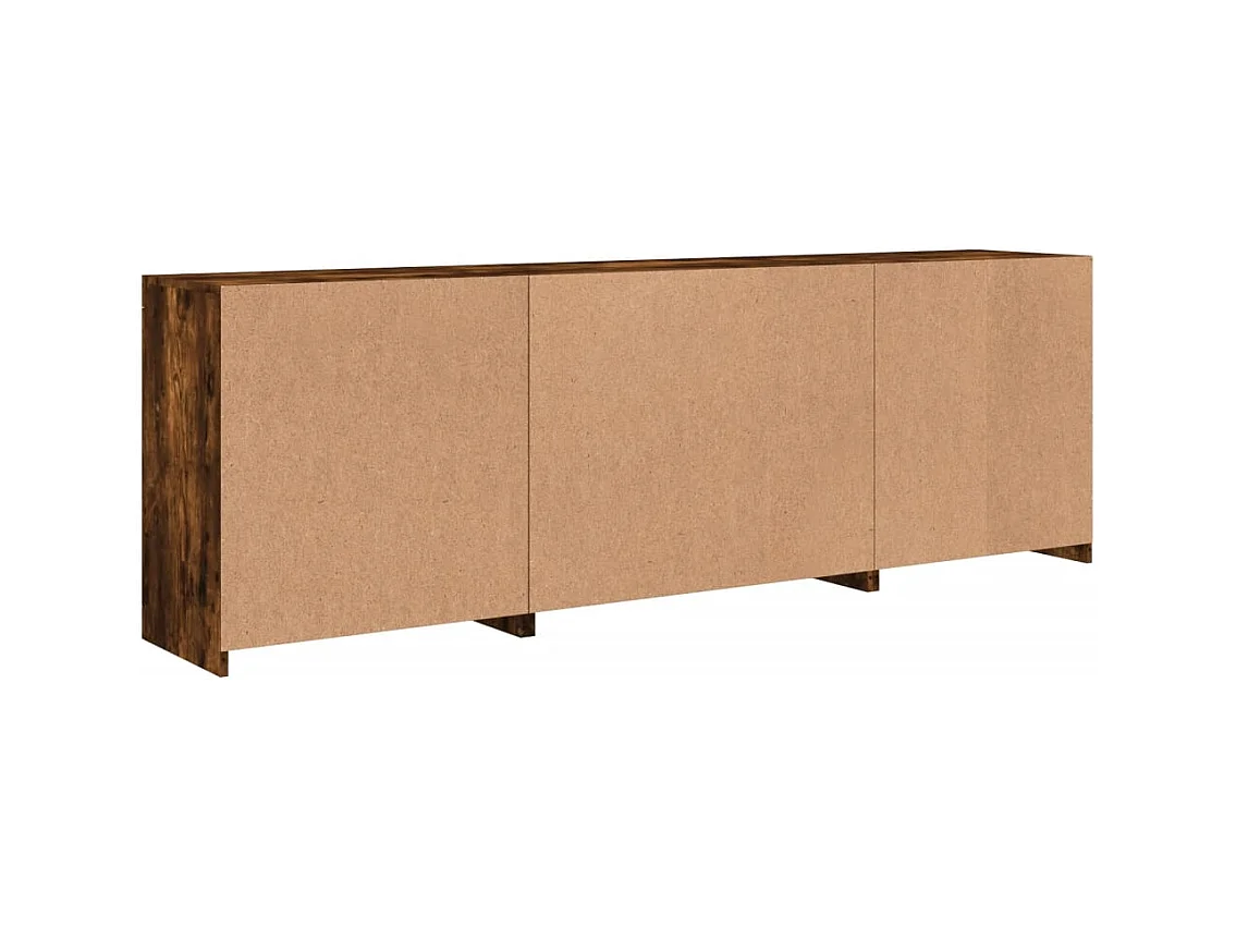 Sideboard mit LED-Leuchten Räuchereiche 202x37x67 cm