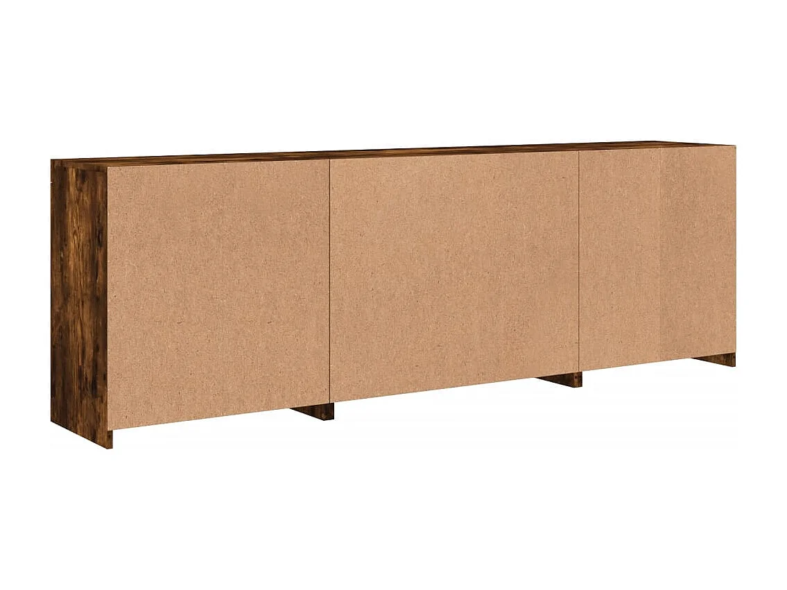 Sideboard mit LED-Leuchten Räuchereiche 202x37x67 cm