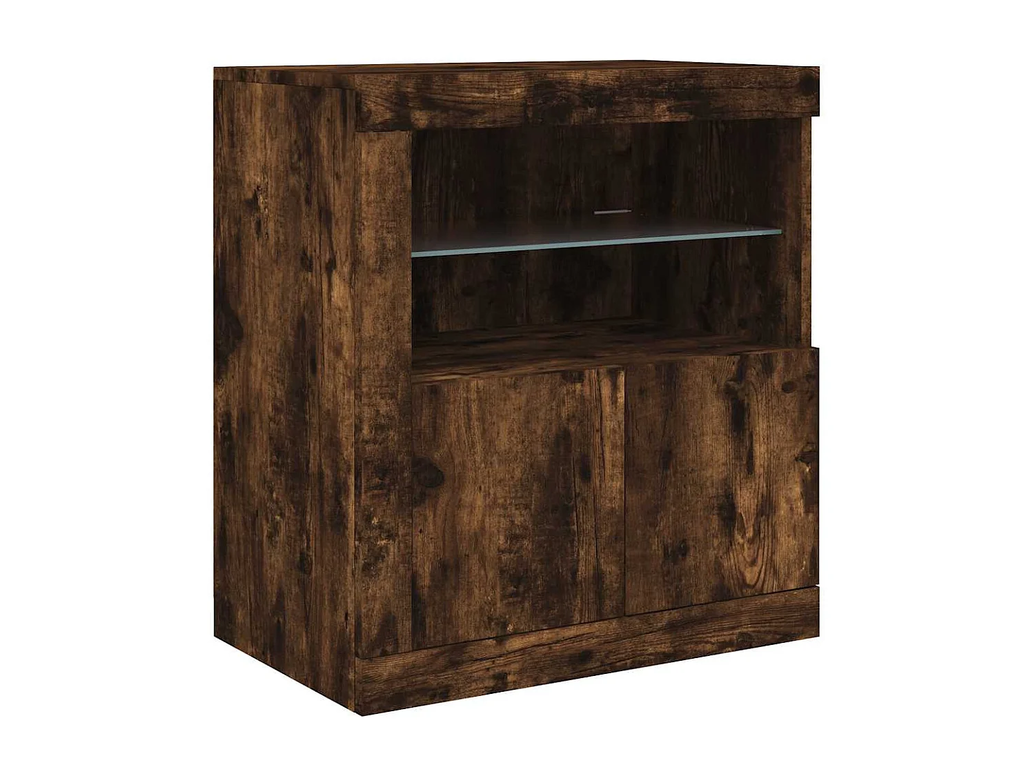 Sideboard mit LED-Leuchten Räuchereiche 202x37x67 cm