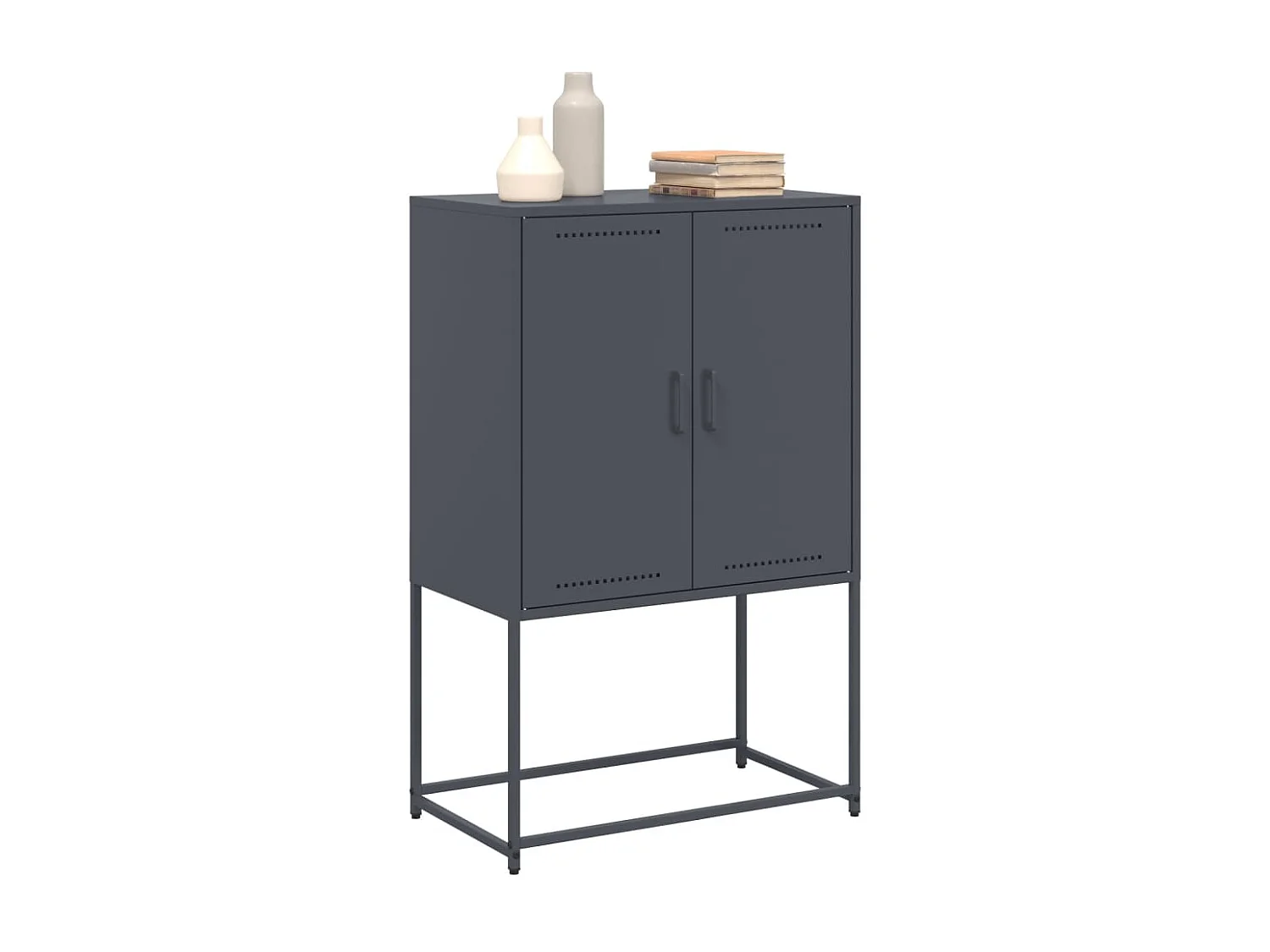 Buffet haut anthracite 68,5x38,5x107 cm acier