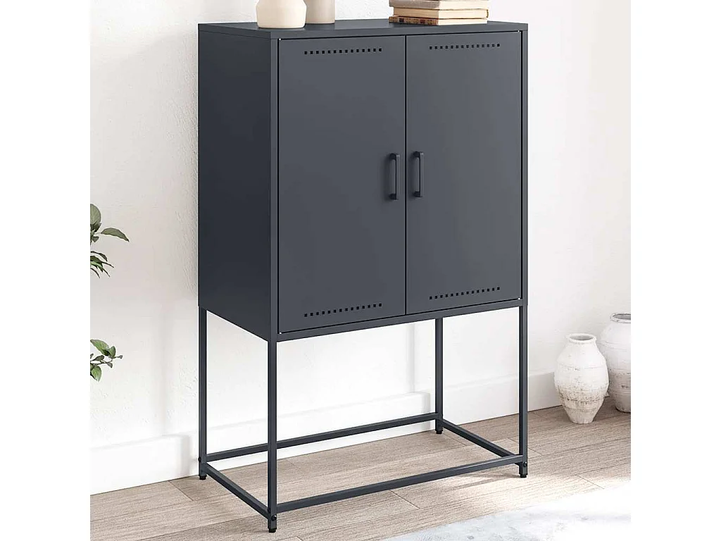 Buffet haut anthracite 68,5x38,5x107 cm acier