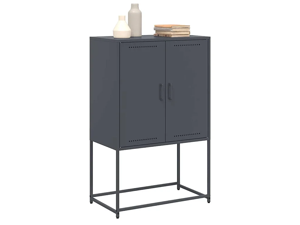 Buffet haut anthracite 68,5x38,5x107 cm acier