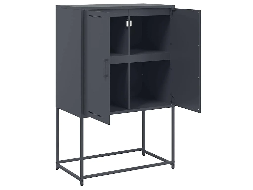 Buffet haut anthracite 68,5x38,5x107 cm acier