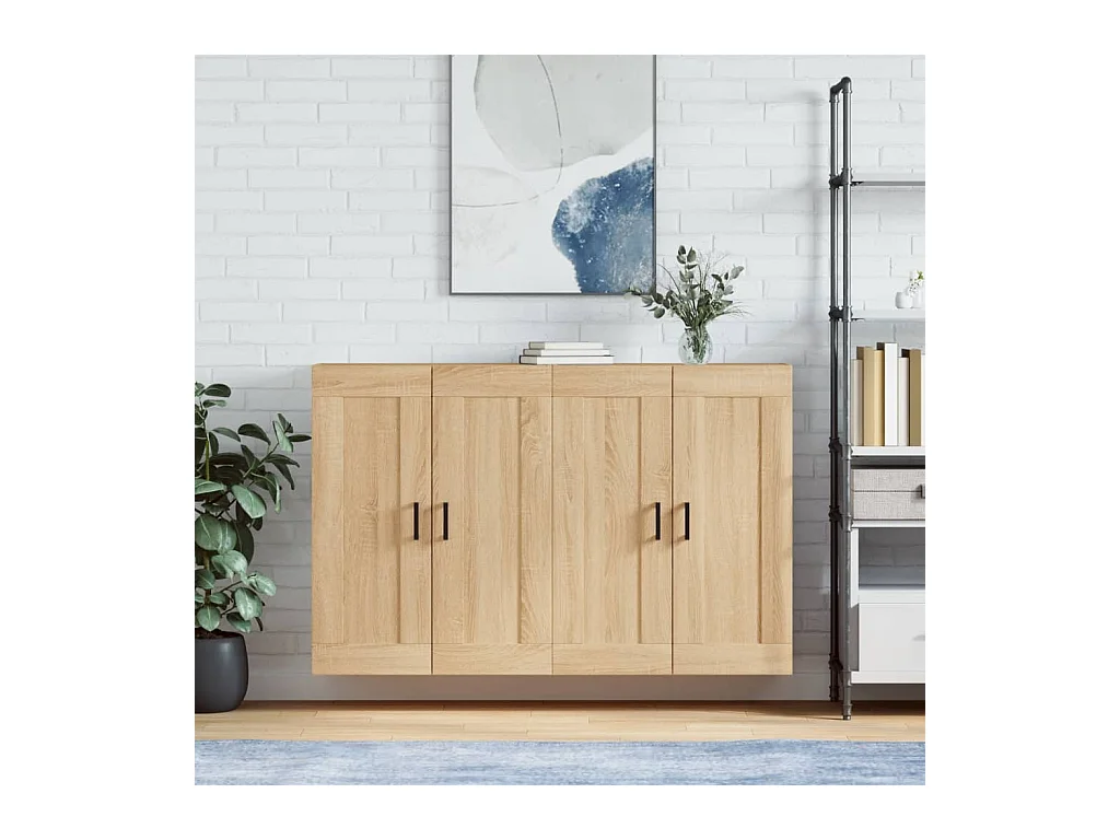 Armoires murales 2 pcs chêne sonoma bois d'ingénierie