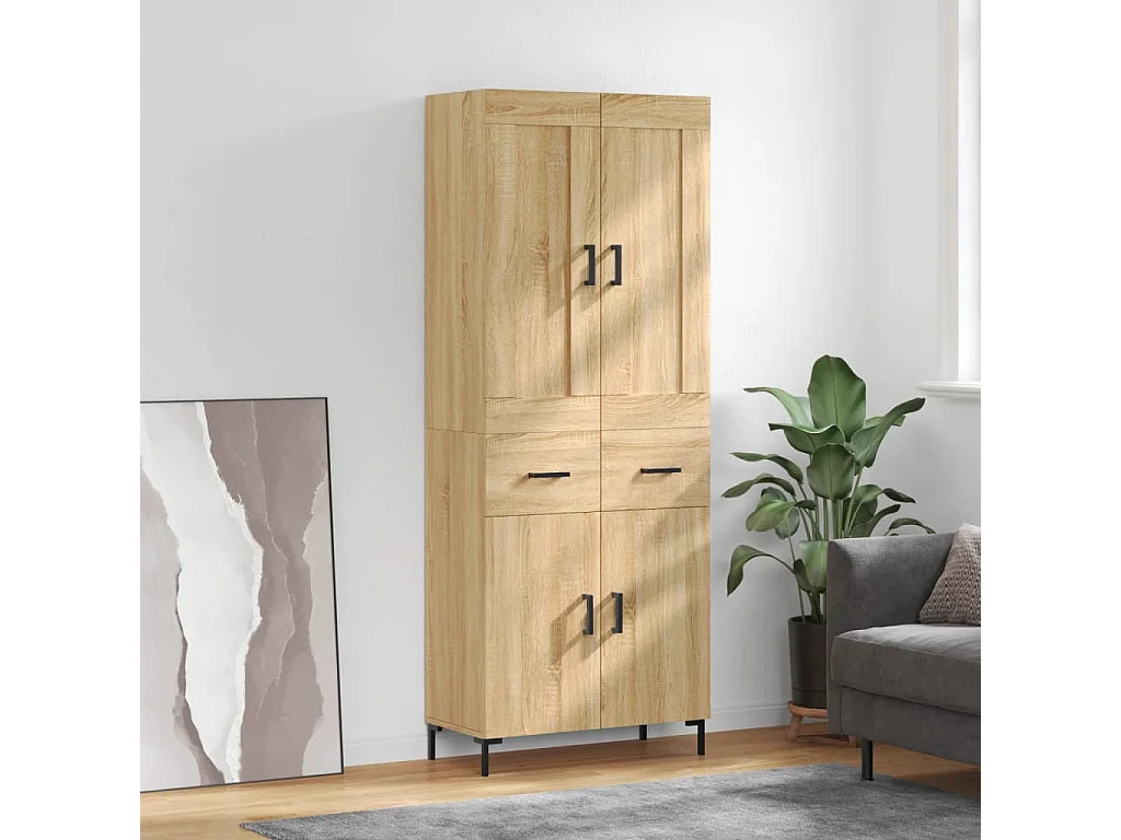 Hoge kast 69,5x34x180 cm bewerkt hout sonoma eikenkleurig