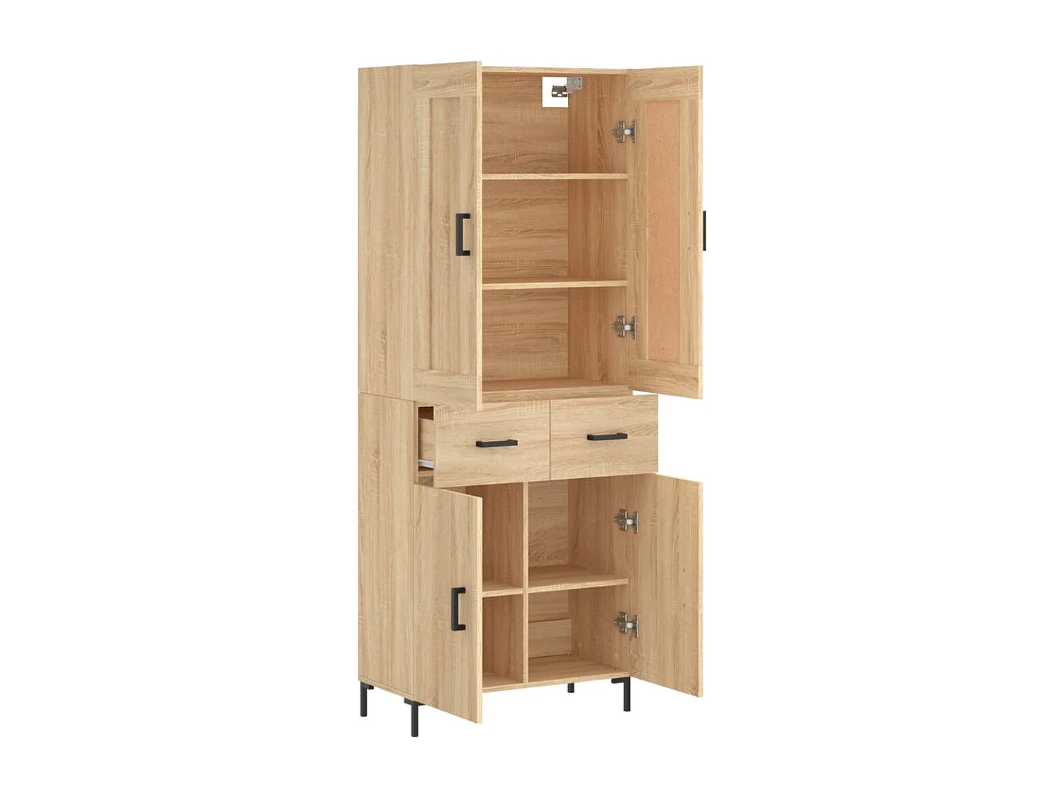 Hoge kast 69,5x34x180 cm bewerkt hout sonoma eikenkleurig