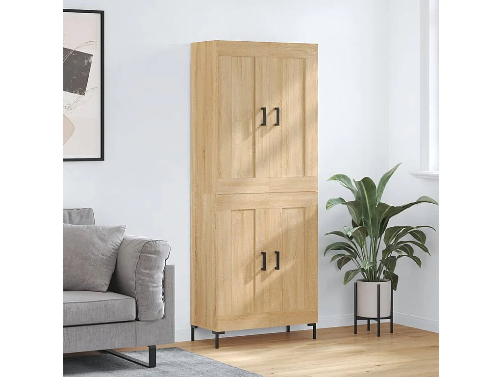 Hoge kast 69,5x34x180 cm bewerkt hout sonoma eikenkleurig