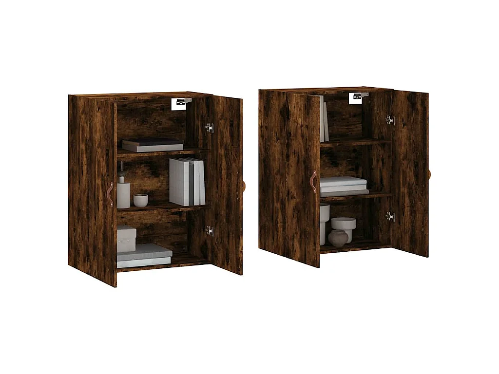 Mobili a Parete 2 pz Rovere Fumo 69,5x34x90 cm