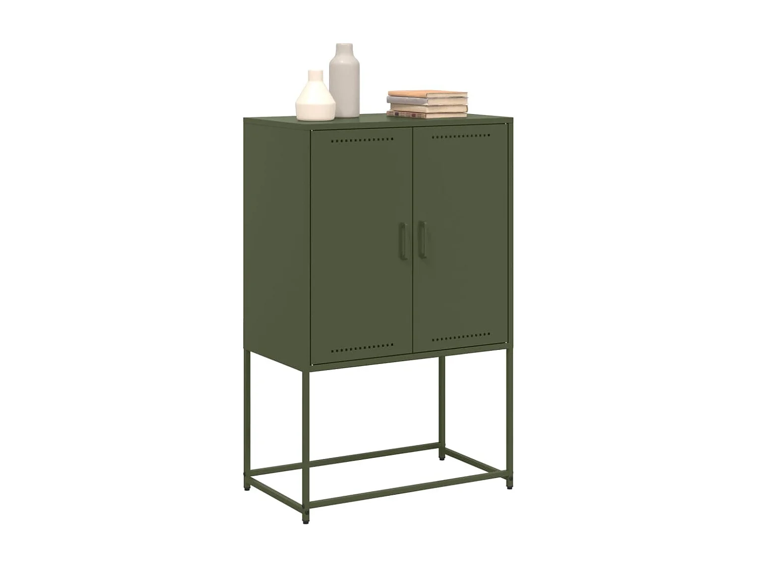 Buffet haut vert olive 68,5x38,5x107 cm acier