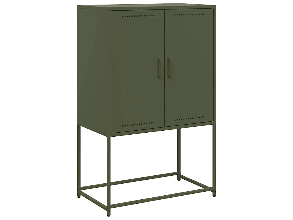 Buffet haut vert olive 68,5x38,5x107 cm acier