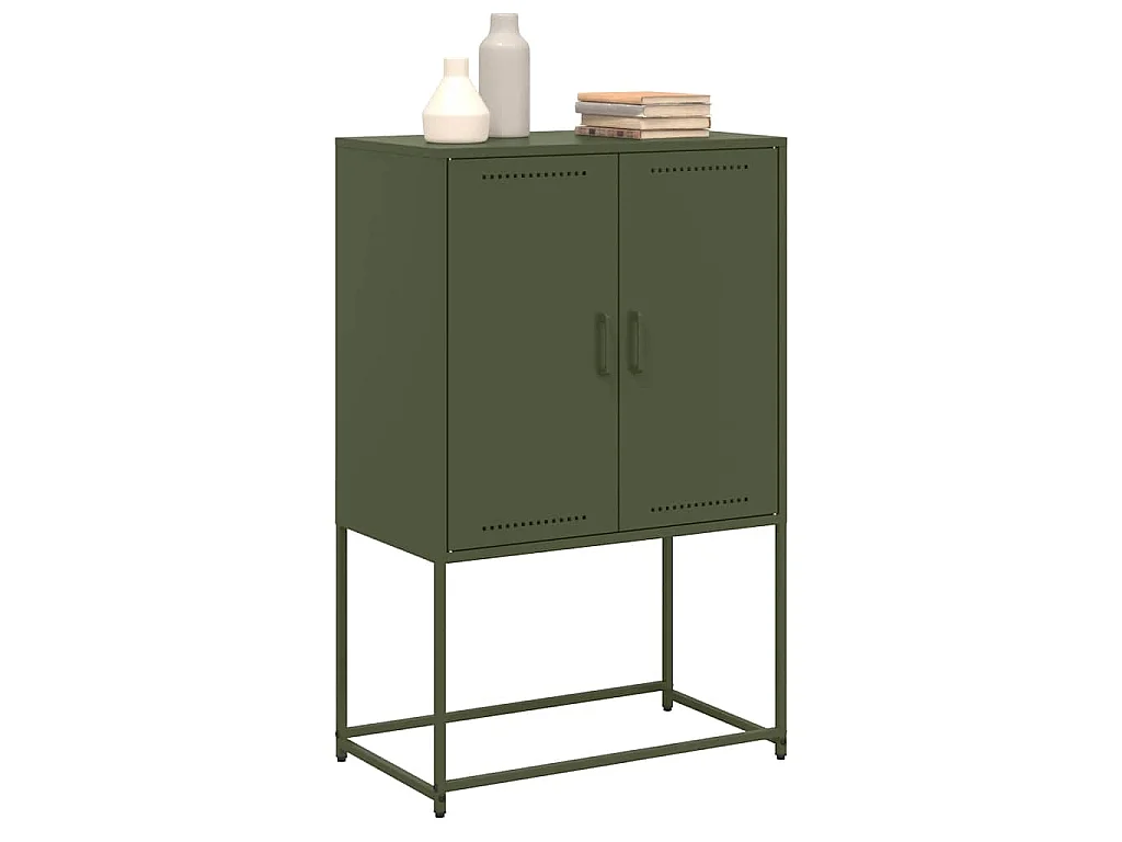 Buffet haut vert olive 68,5x38,5x107 cm acier