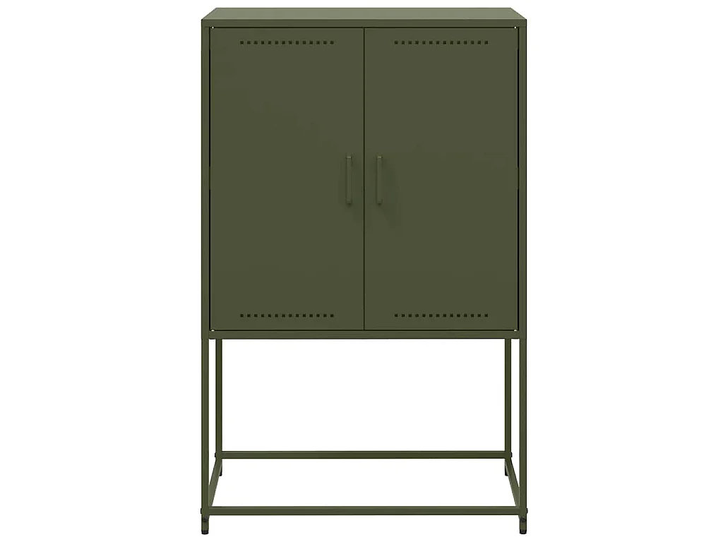 Buffet haut vert olive 68,5x38,5x107 cm acier