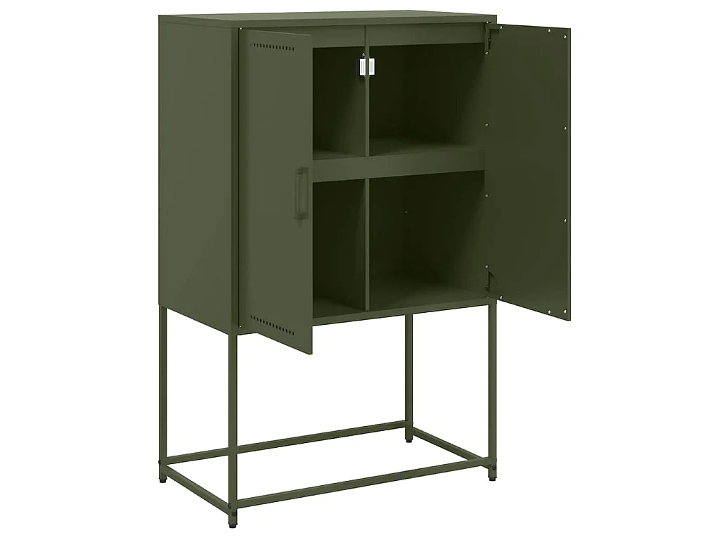 Buffet haut vert olive 68,5x38,5x107 cm acier