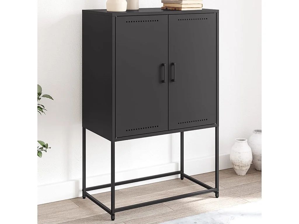 Highboard Schwarz 68,5x38,5x107 cm Stahl