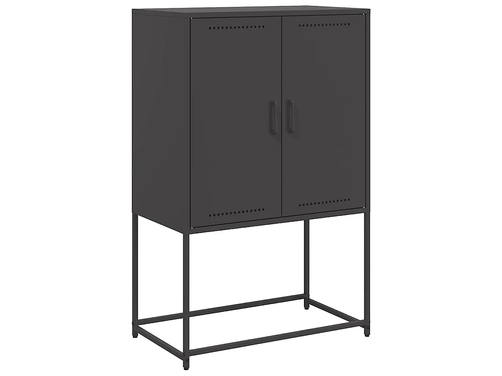Buffet haut noir 68,5x38,5x107 cm acier