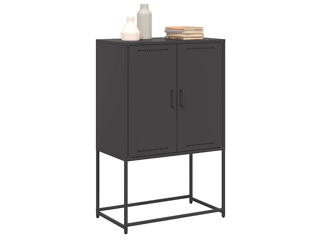 Buffet haut noir 68,5x38,5x107 cm acier