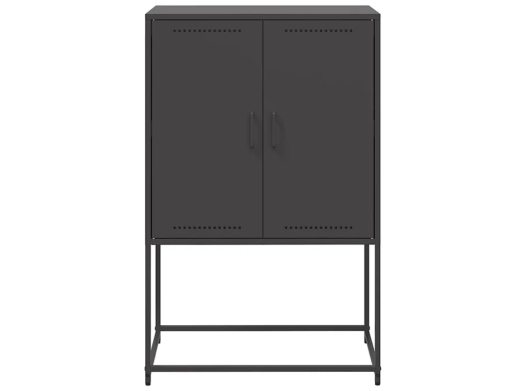 Buffet haut noir 68,5x38,5x107 cm acier