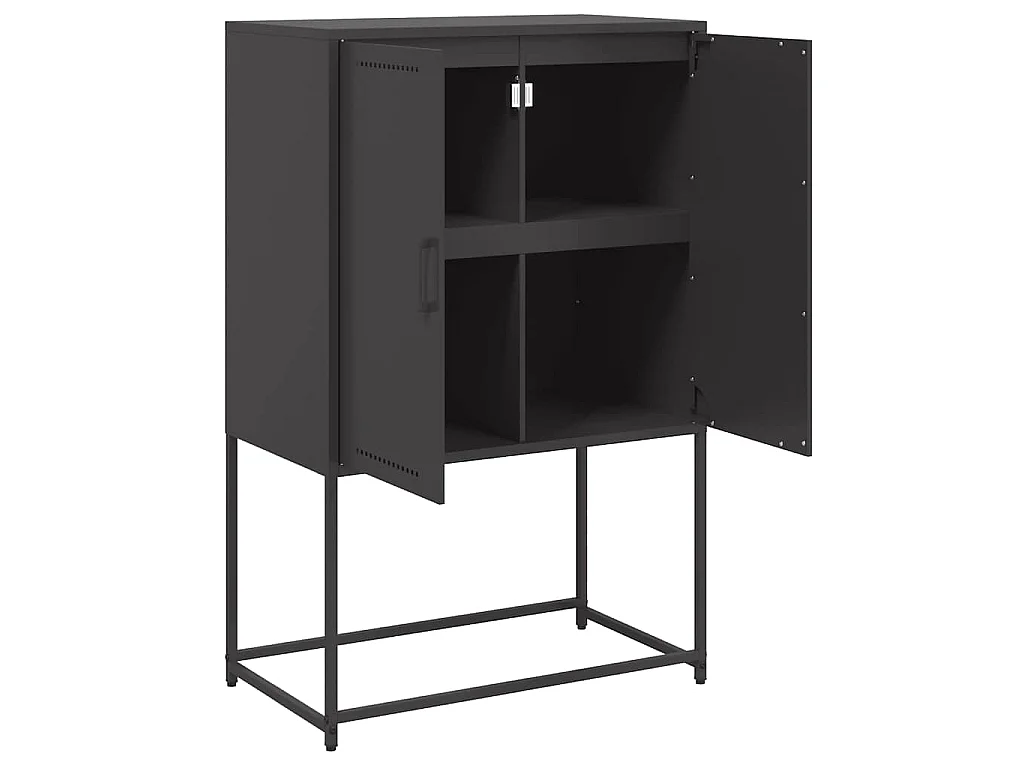 Buffet haut noir 68,5x38,5x107 cm acier
