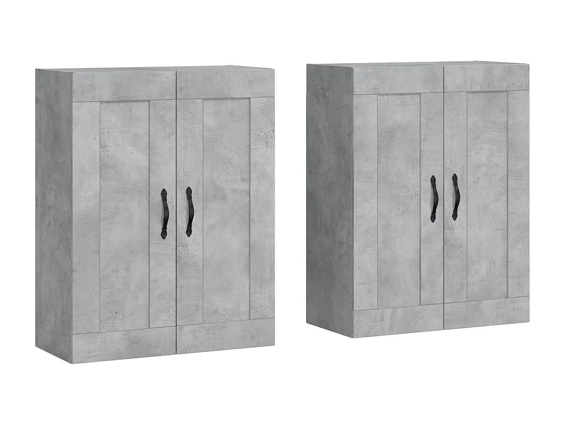 Armoires murales 2 pcs gris béton bois d'ingénierie