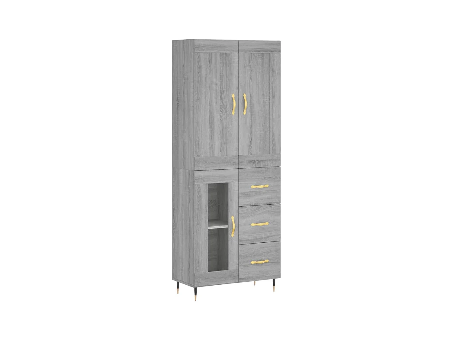 Highboard Grau Sonoma 69,5x34x180 cm Holzwerkstoff