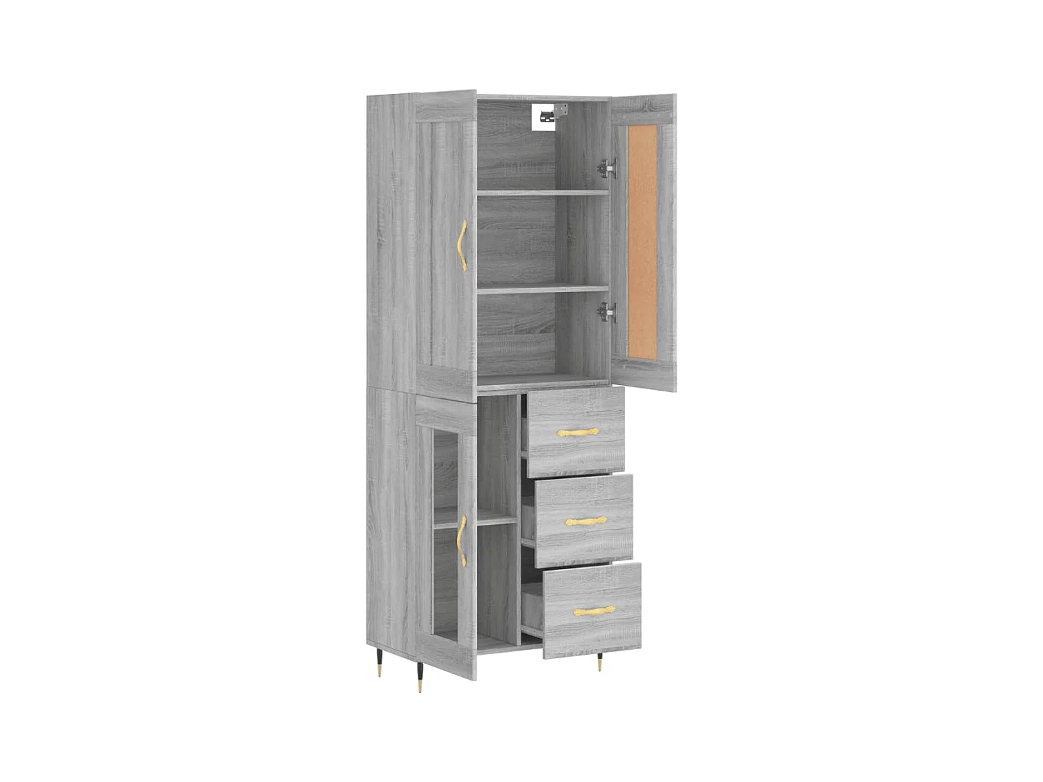 Highboard Grau Sonoma 69,5x34x180 cm Holzwerkstoff