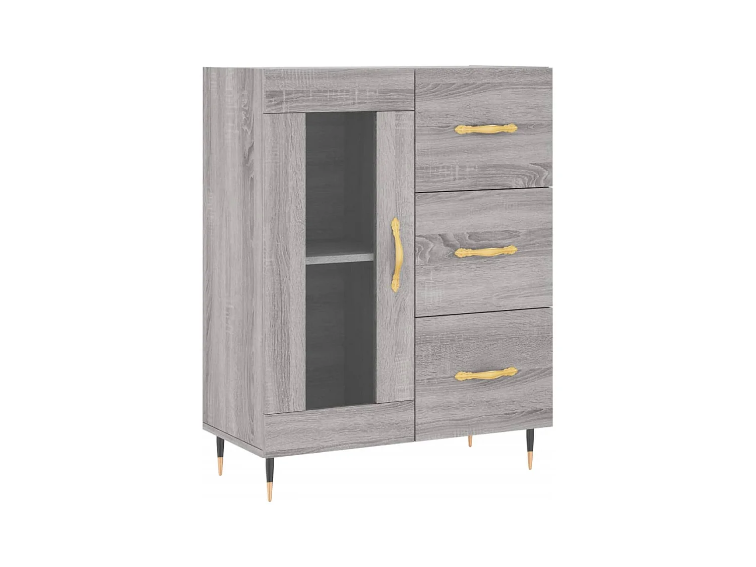 Highboard Grau Sonoma 69,5x34x180 cm Holzwerkstoff