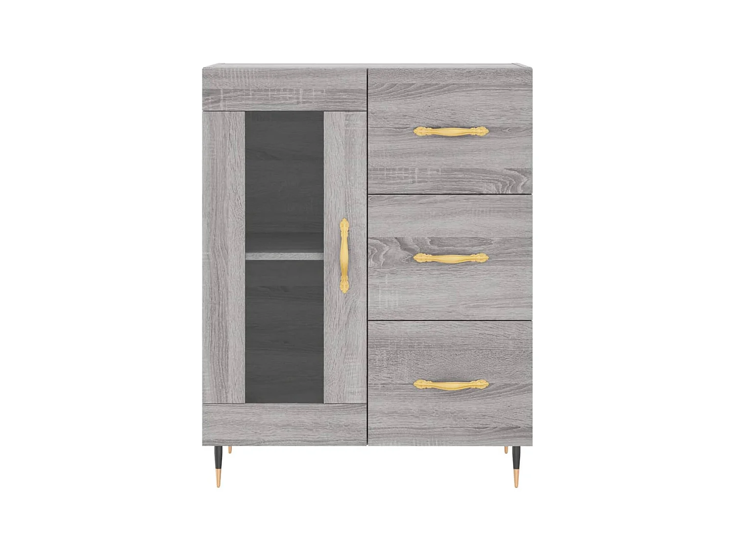 Highboard Grau Sonoma 69,5x34x180 cm Holzwerkstoff