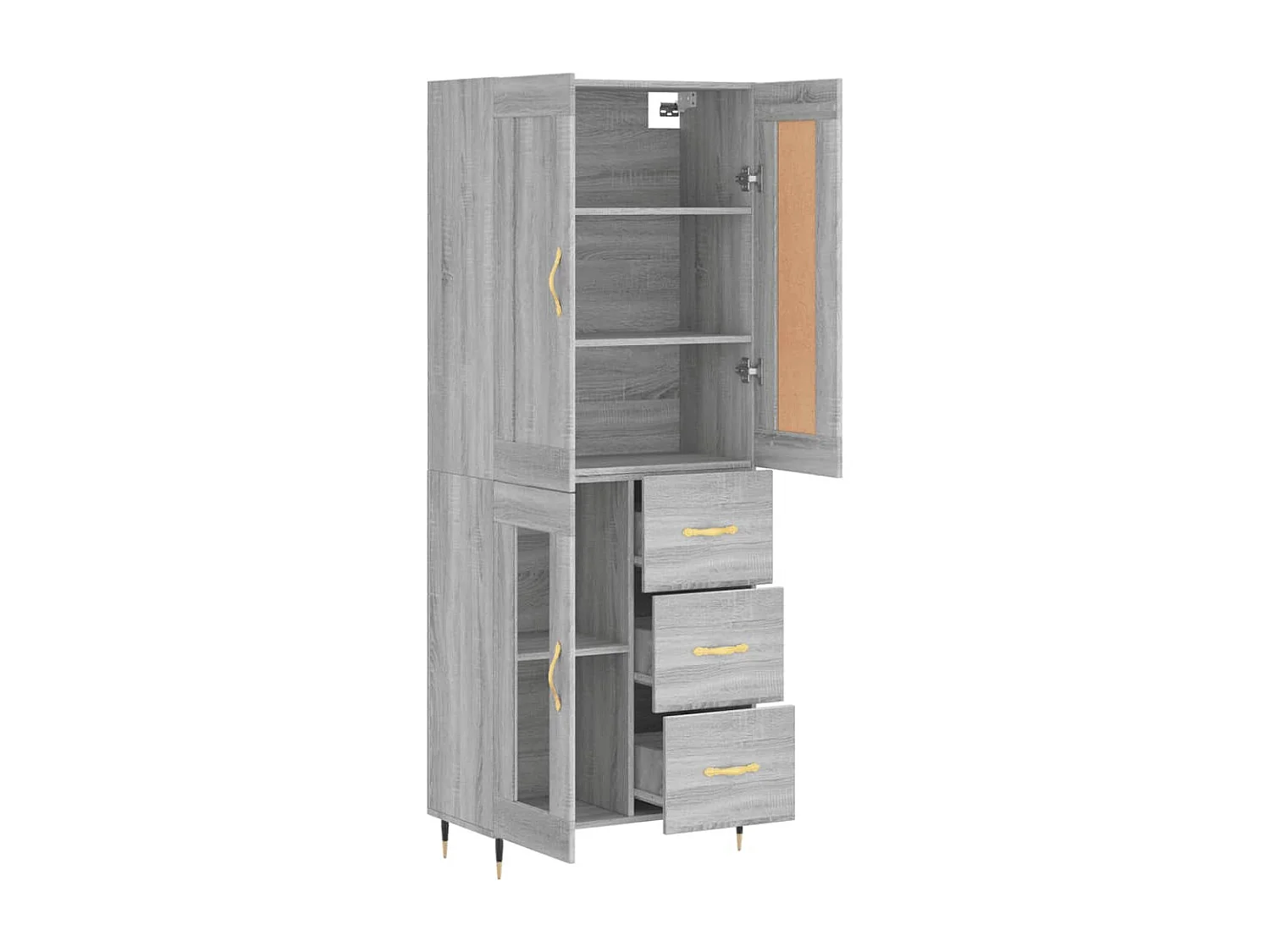 Buffet haut Sonoma gris 69,5x34x180 cm Bois d'ingénierie