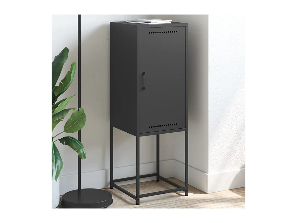 Buffet haut noir 36x39x107 cm acier