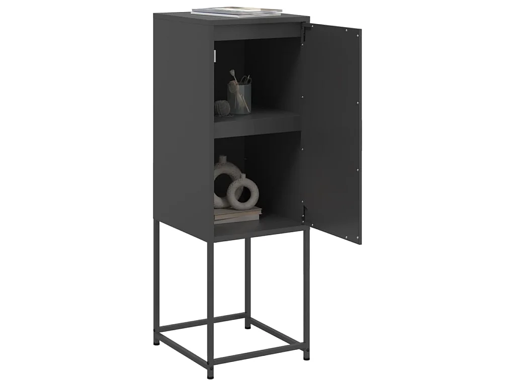 Hoge kast 36x39x107 cm staal zwart