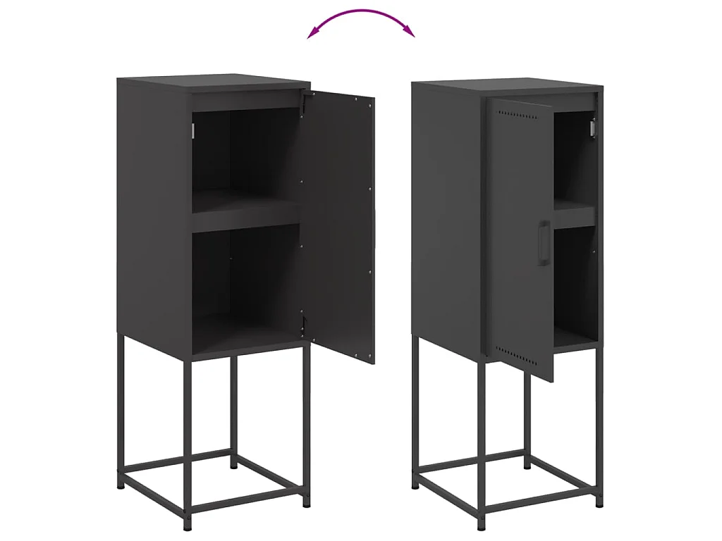 Hoge kast 36x39x107 cm staal zwart