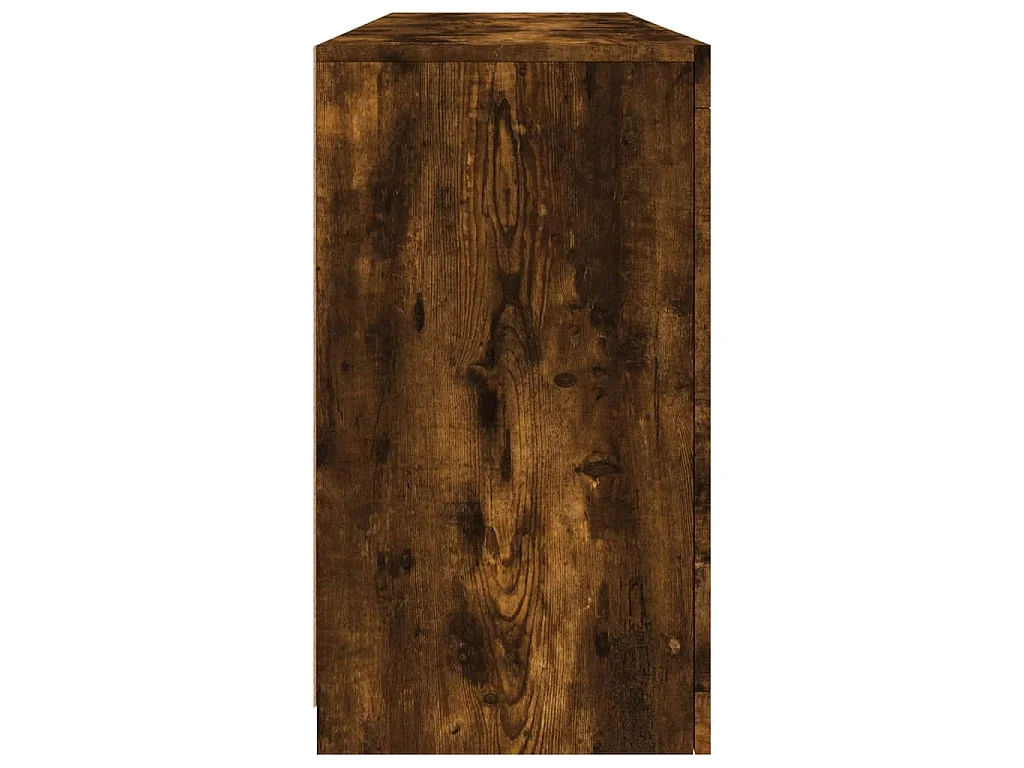 Buffet avec lumières LED chêne fumé 163x37x67 cm