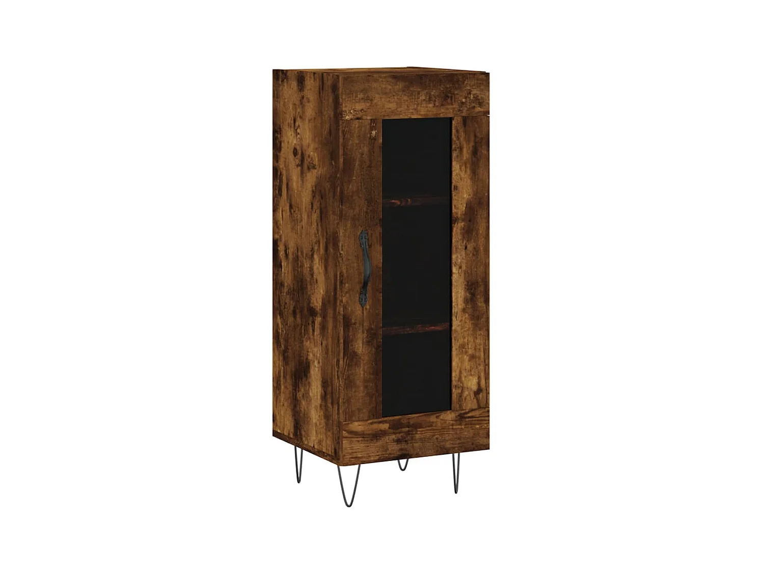 Buffet haut Chêne fumé 34,5x34x180 cm Bois d'ingénierie