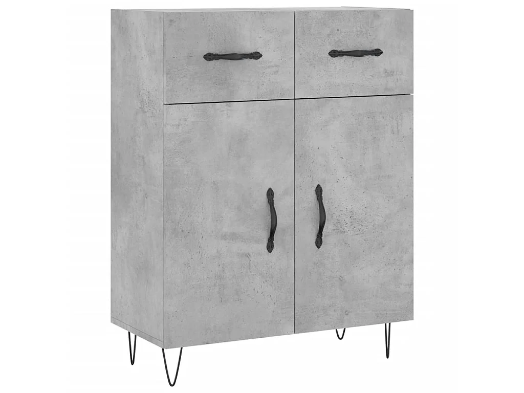 Highboard Betongrau 69,5x34x180 cm Holzwerkstoff