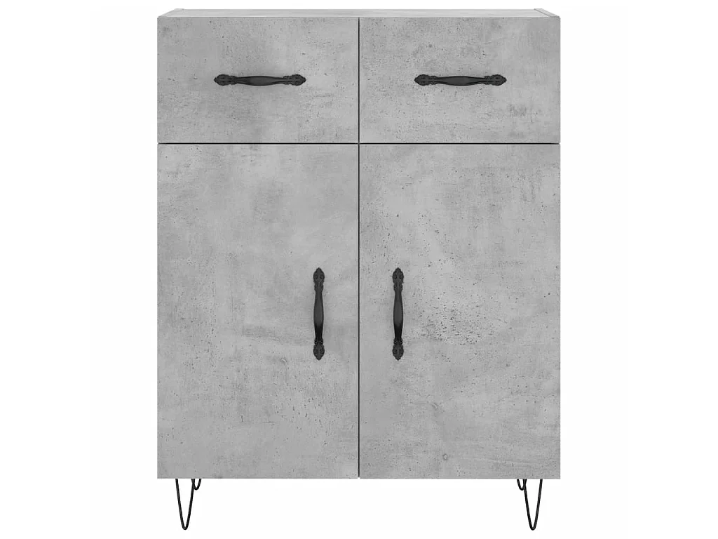 Highboard Betongrau 69,5x34x180 cm Holzwerkstoff