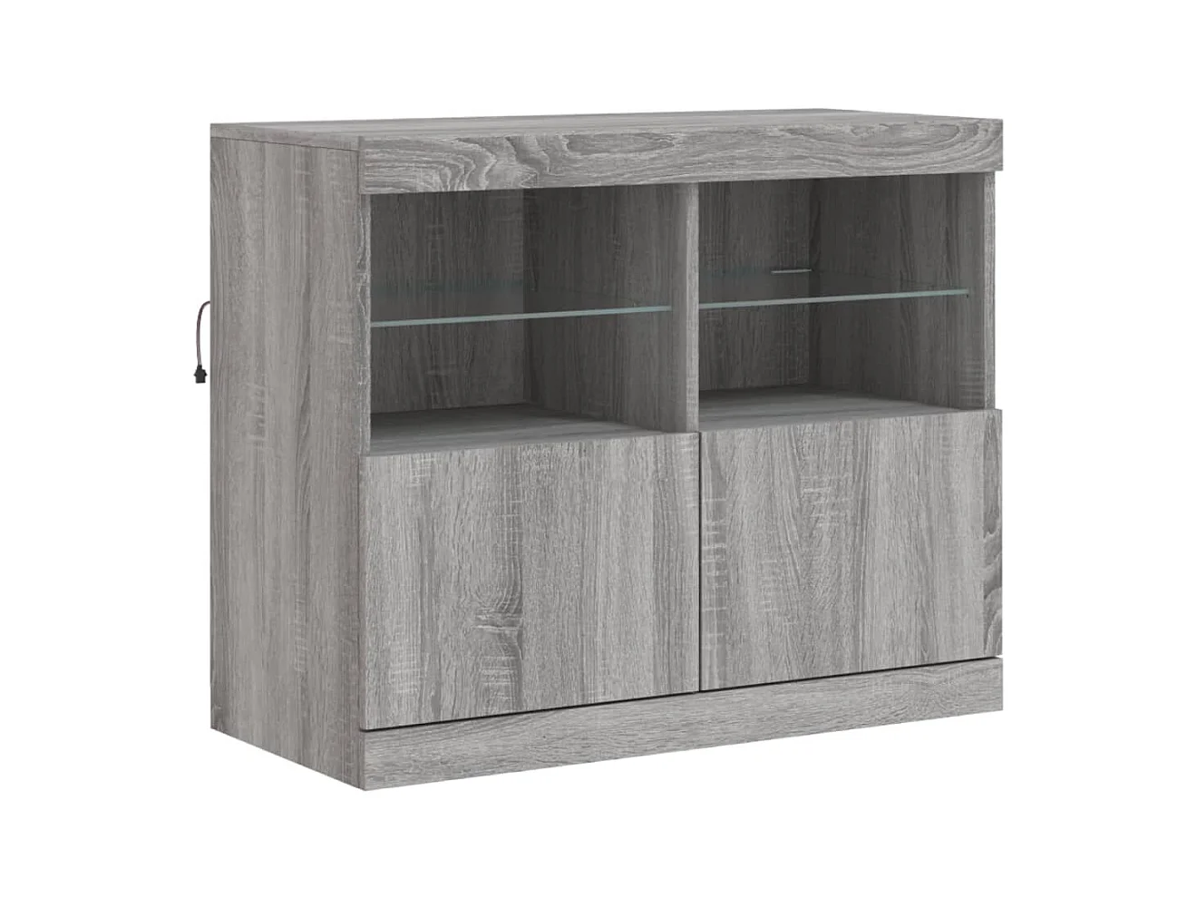 Buffet avec lumières LED sonoma gris 163x37x67 cm