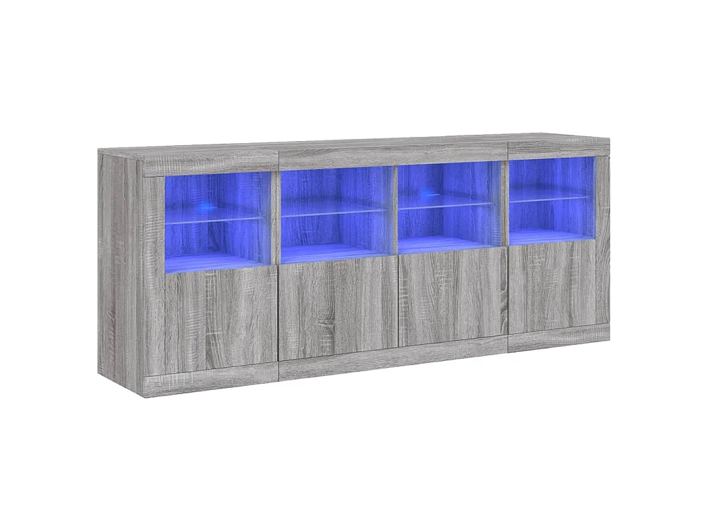 Credenza con Luci LED Grigio Sonoma 163x37x67 cm