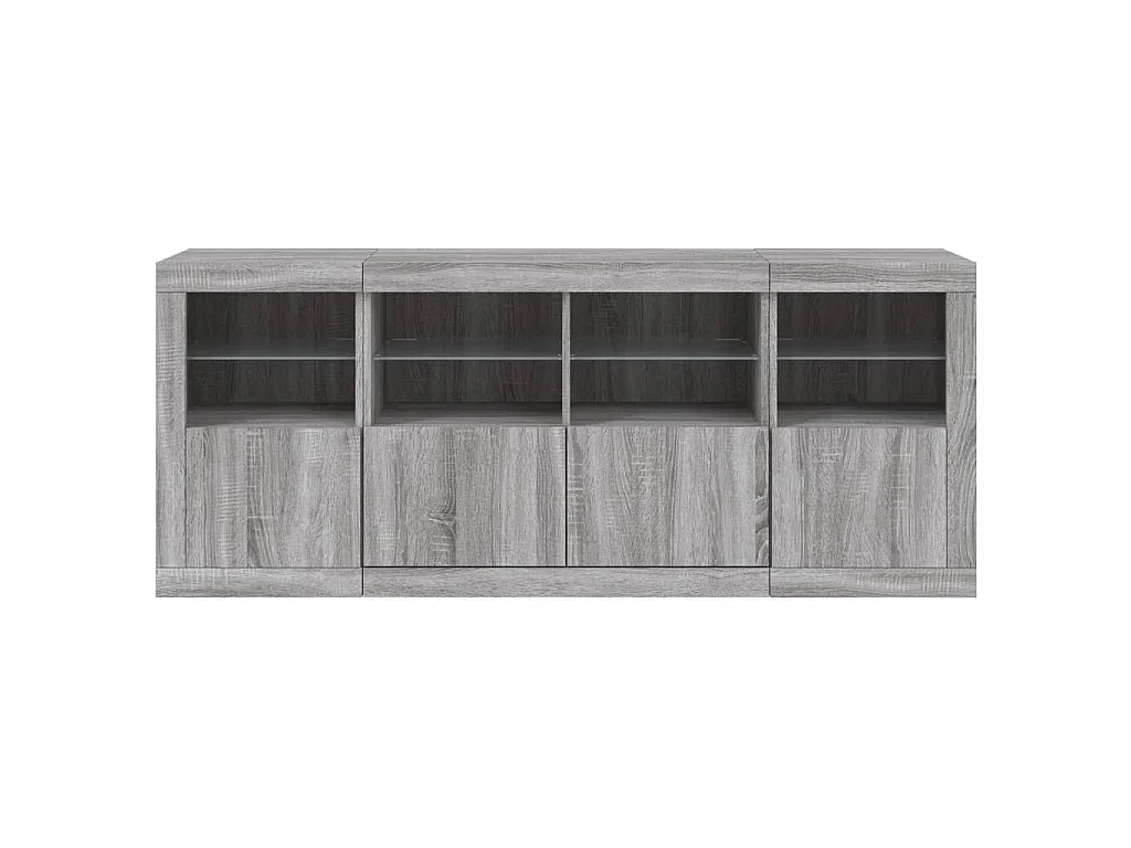 Credenza con Luci LED Grigio Sonoma 163x37x67 cm